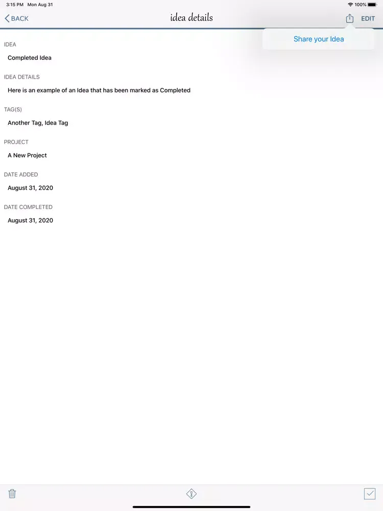 Capturas de tela do myIdeaCache: Idea Organizer iPad 