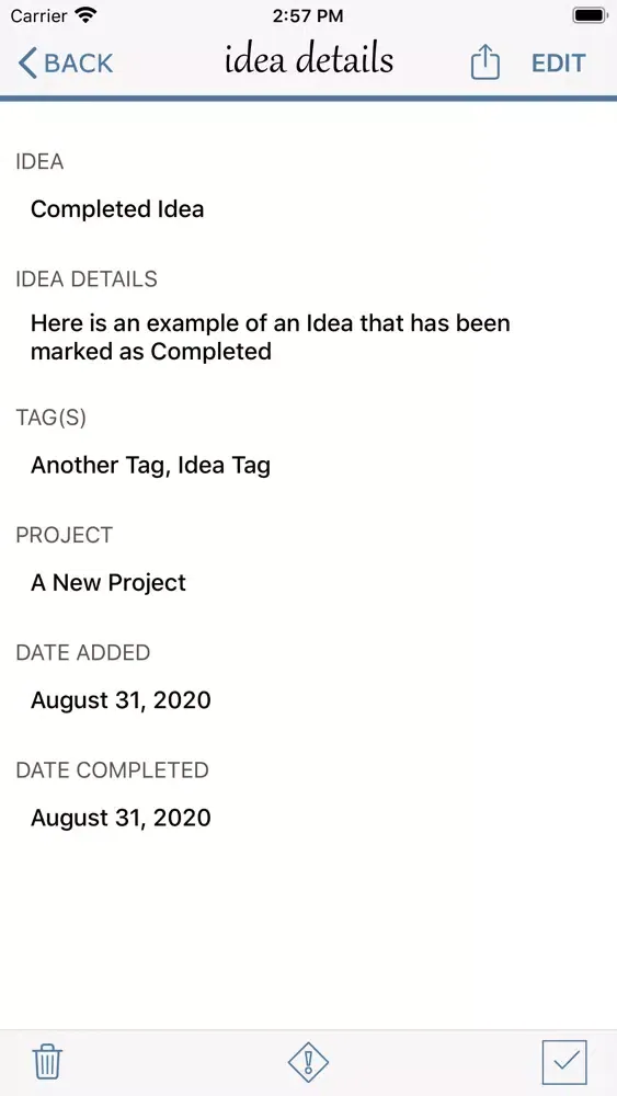Capturas de tela do myIdeaCache: Idea Organizer