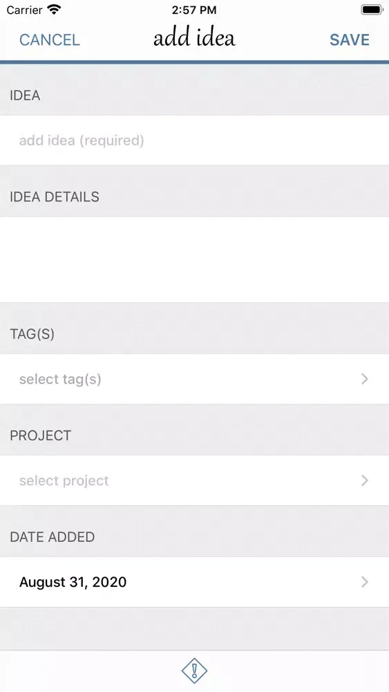 Capturas de tela do myIdeaCache: Idea Organizer