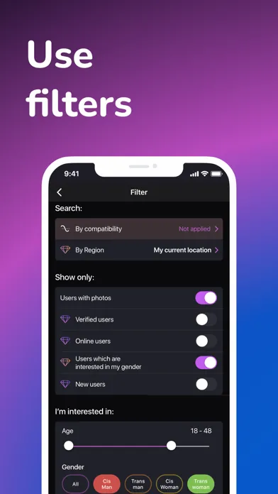 Fiorry: Transgender Dating Screenshots