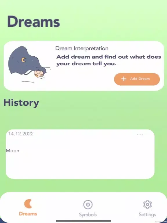 Tangkapan layar Dream Journal & Interpretation iPad 