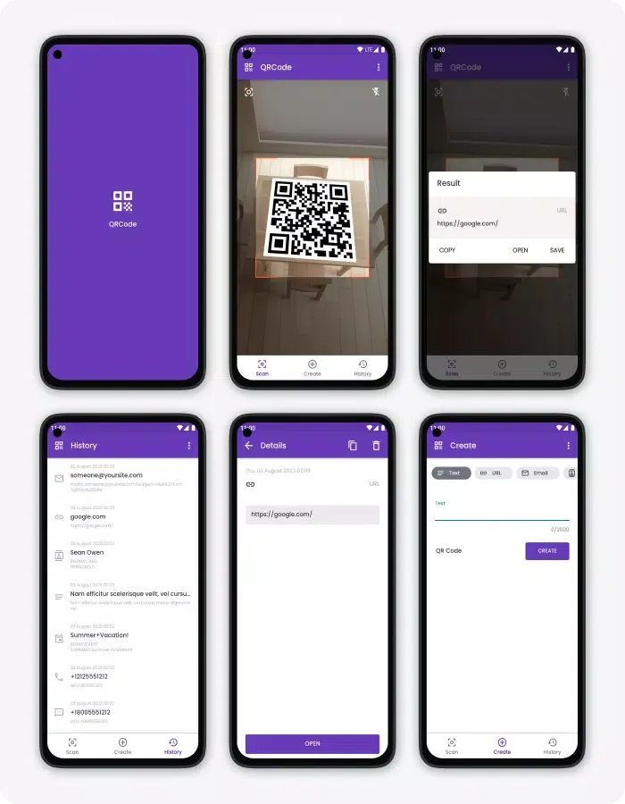 QRCode سکرین شاٹس
