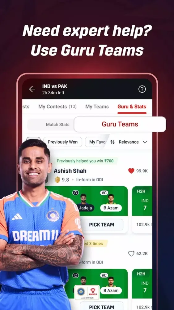 Capturas de pantalla de Dream11: Fantasy Cricket App