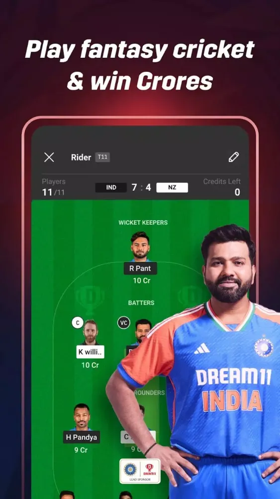 Capturas de pantalla de Dream11: Fantasy Cricket App