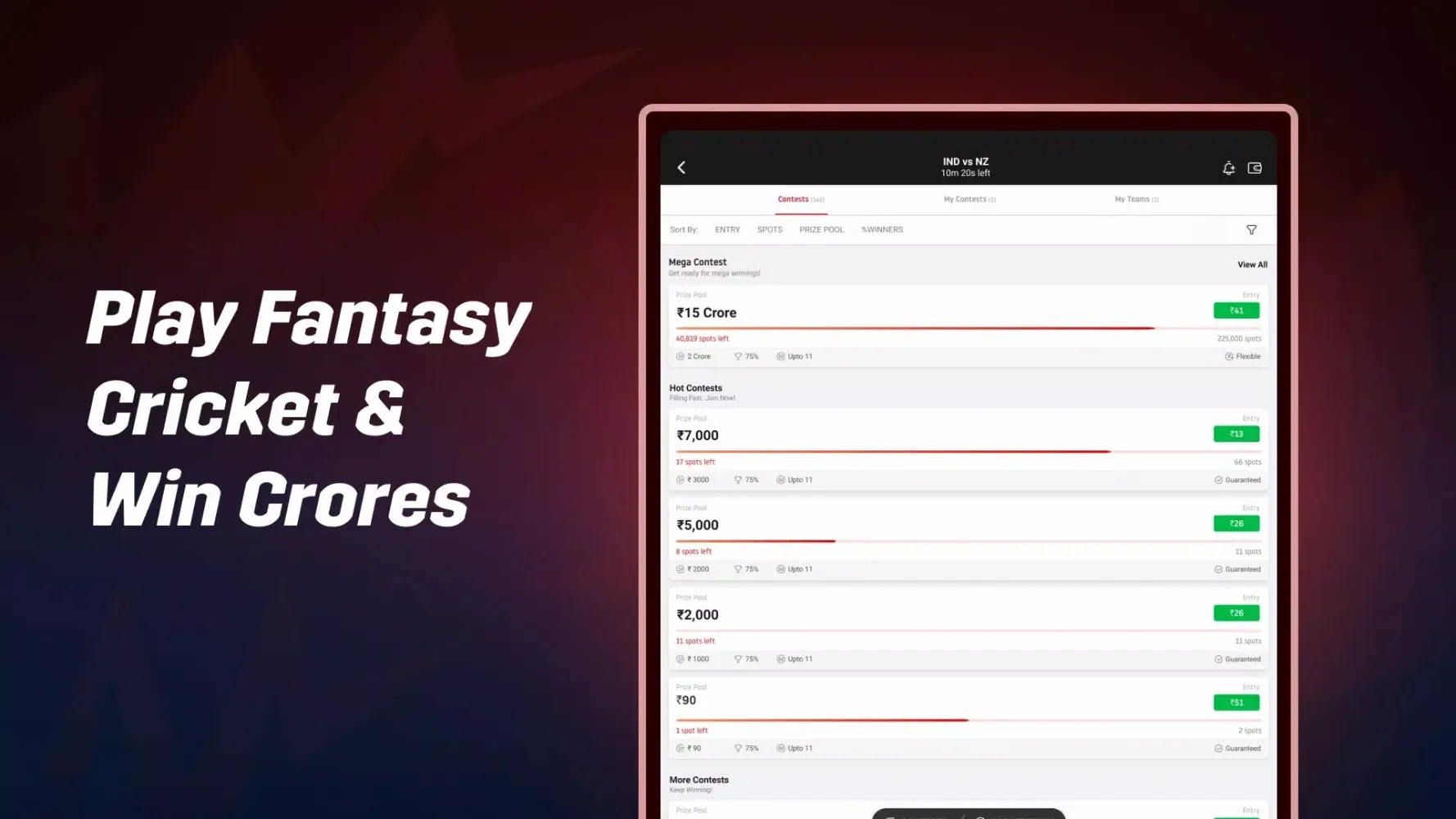 Capturas de pantalla de Dream11: Fantasy Cricket App