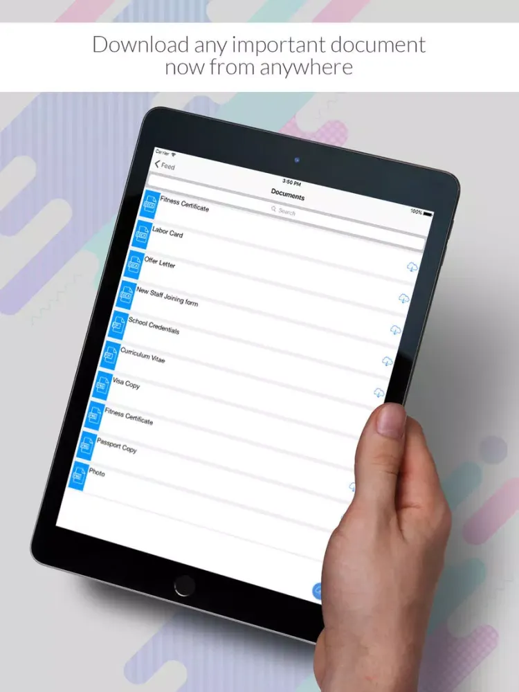 Capturas de tela do People Book HR iPad 