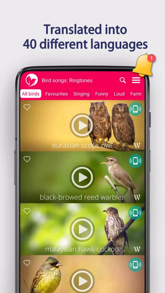 Bird Songs: Ringtones Screenshots