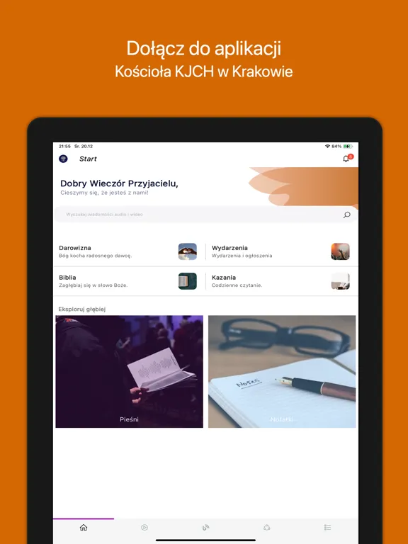 Tangkapan skrin Kościół KJCH w Krakowie iPad 