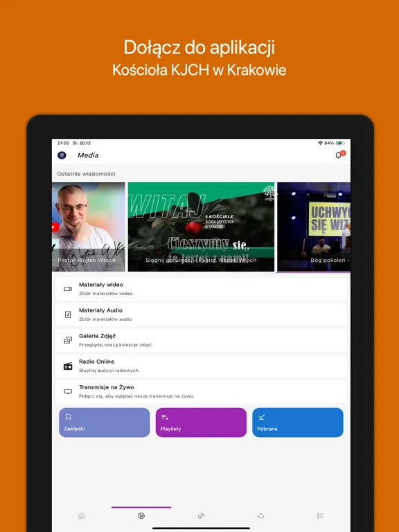 Tangkapan skrin Kościół KJCH w Krakowie iPad 