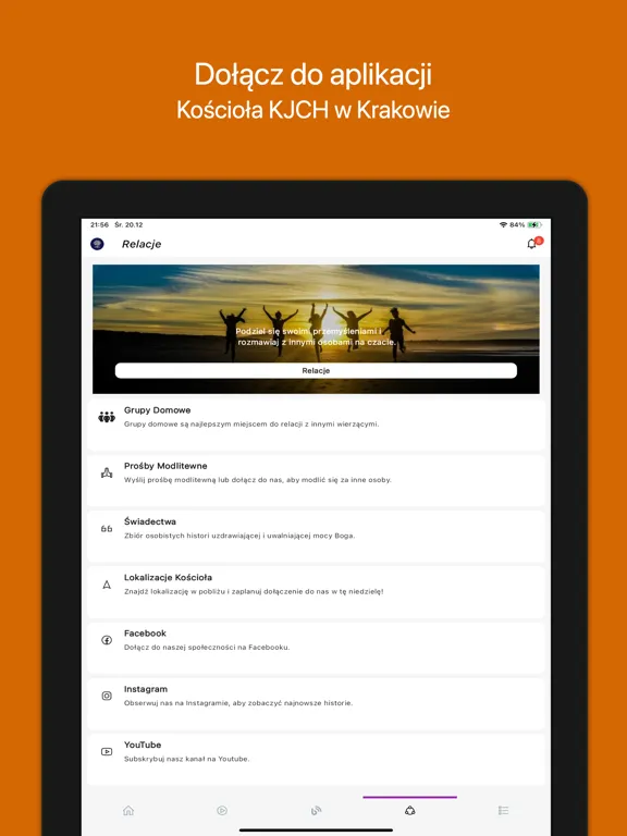 Tangkapan skrin Kościół KJCH w Krakowie iPad 