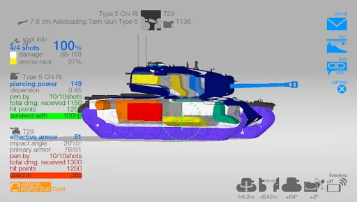 Tangkapan layar Armor Inspector - for WoT