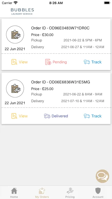 Bubbles Laundry Service स्क्रीनशॉट