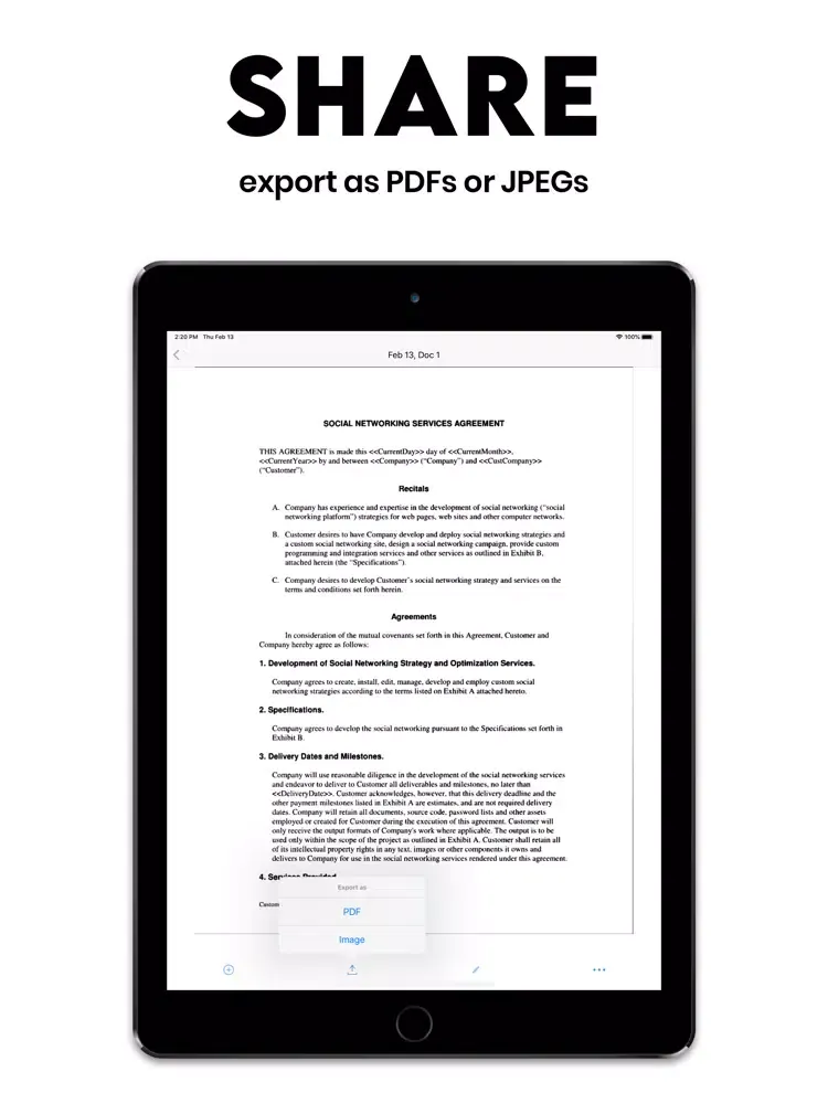 Scan App: PDF Document Scanner iPad 应用截图