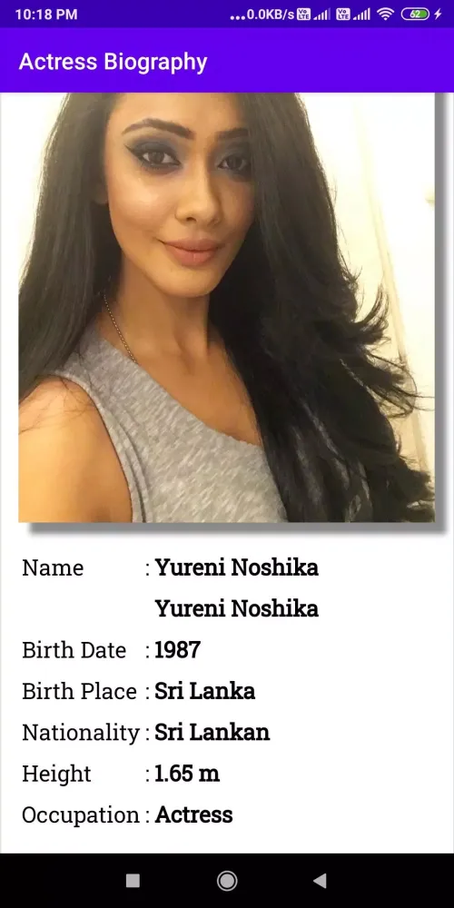 Actress Biography Screenshots
