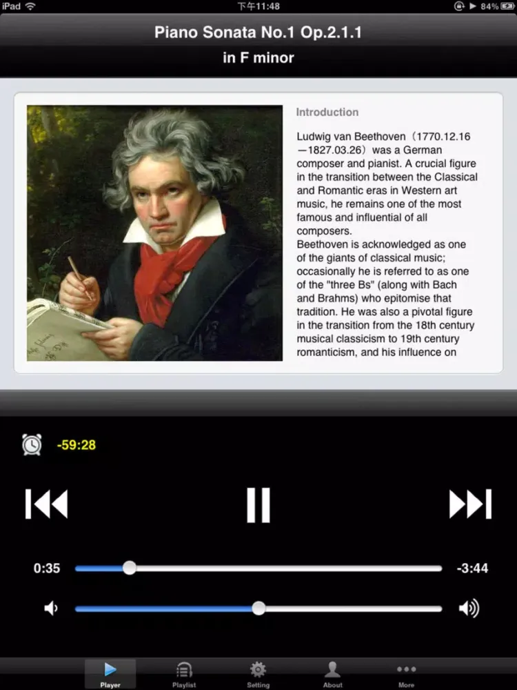Ảnh chụp màn hình của Beethoven Piano Sonata iPad 