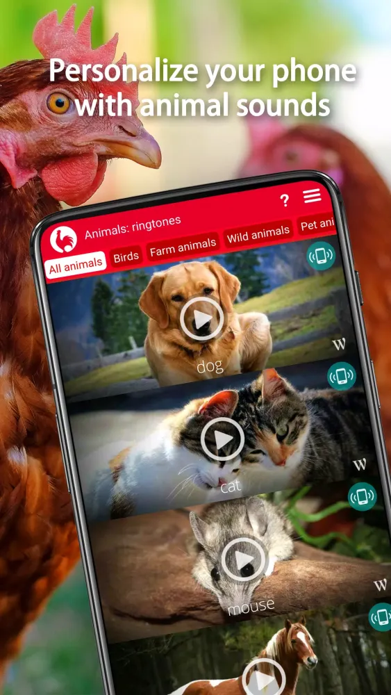 Capturas de tela do Animal Ringtones