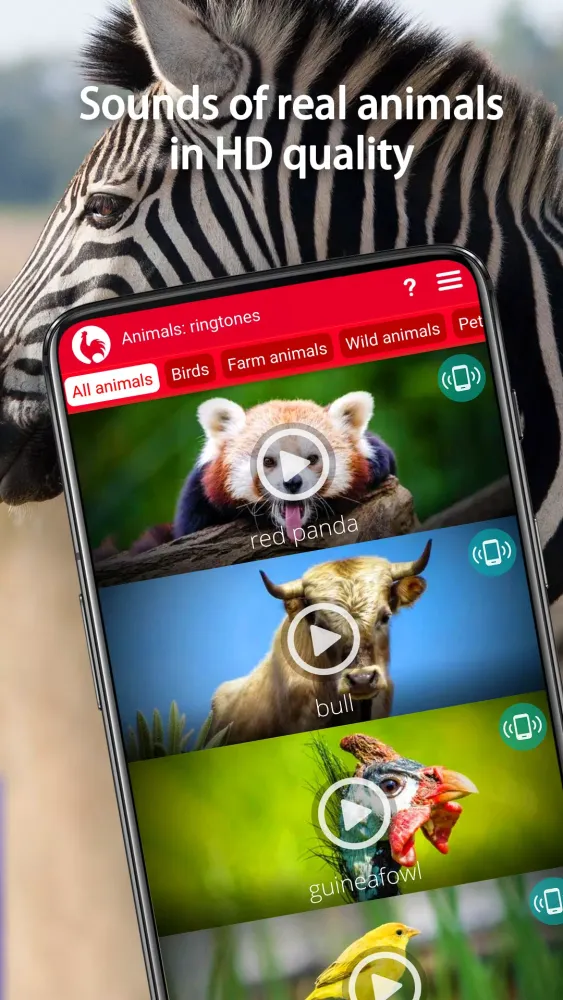 Capturas de tela do Animal Ringtones