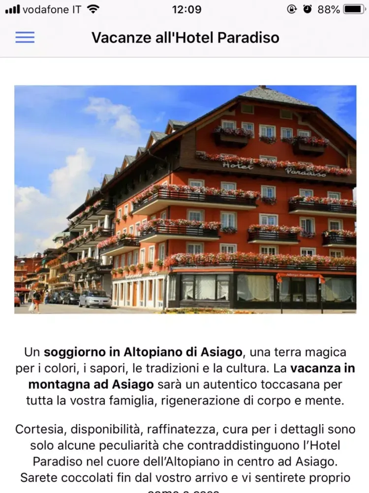 Hotel Paradiso Asiago iPad  スクリーンショット