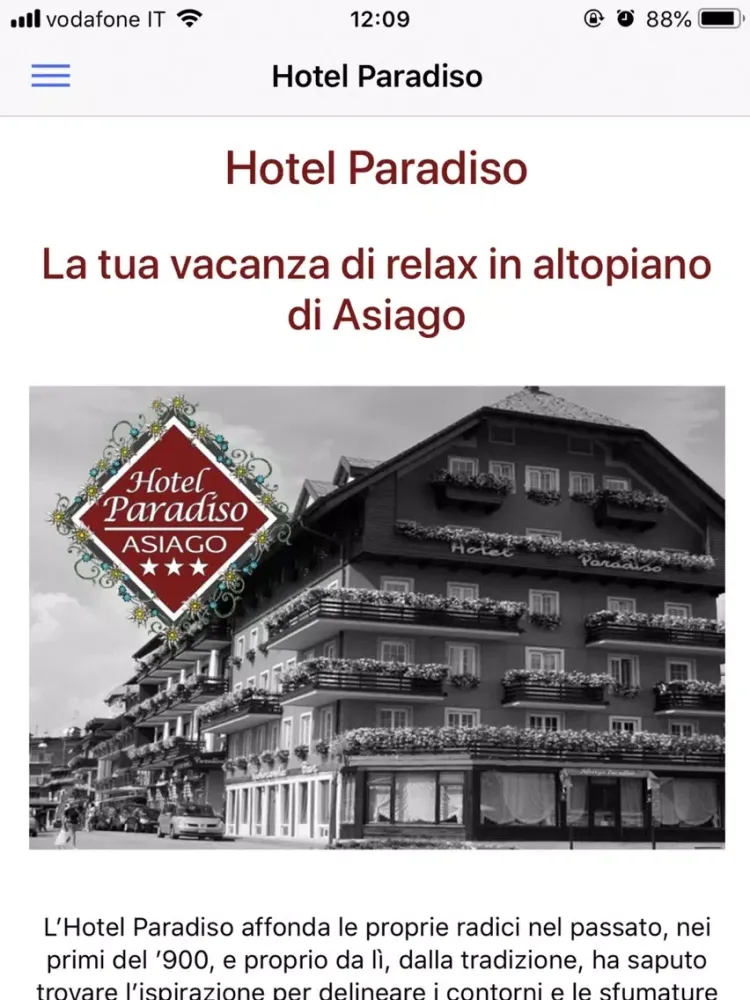 Hotel Paradiso Asiago iPad  スクリーンショット