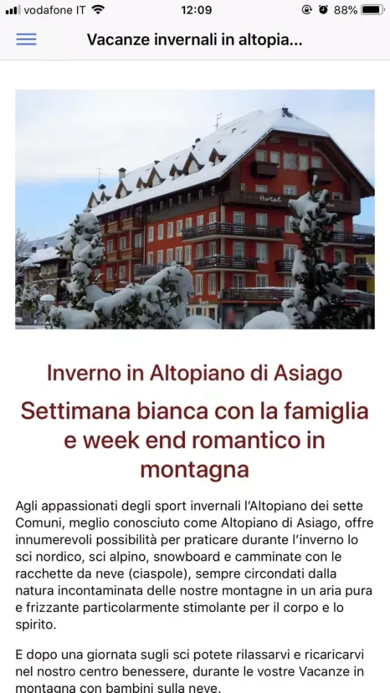 Hotel Paradiso Asiago スクリーンショット