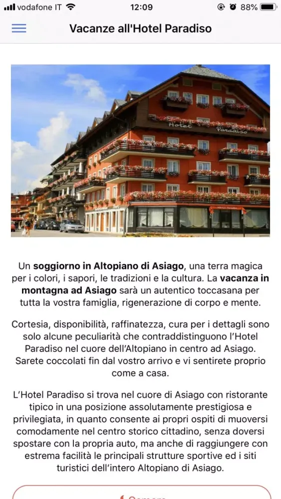 Hotel Paradiso Asiago スクリーンショット