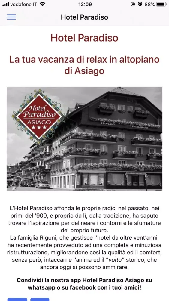 Hotel Paradiso Asiago スクリーンショット
