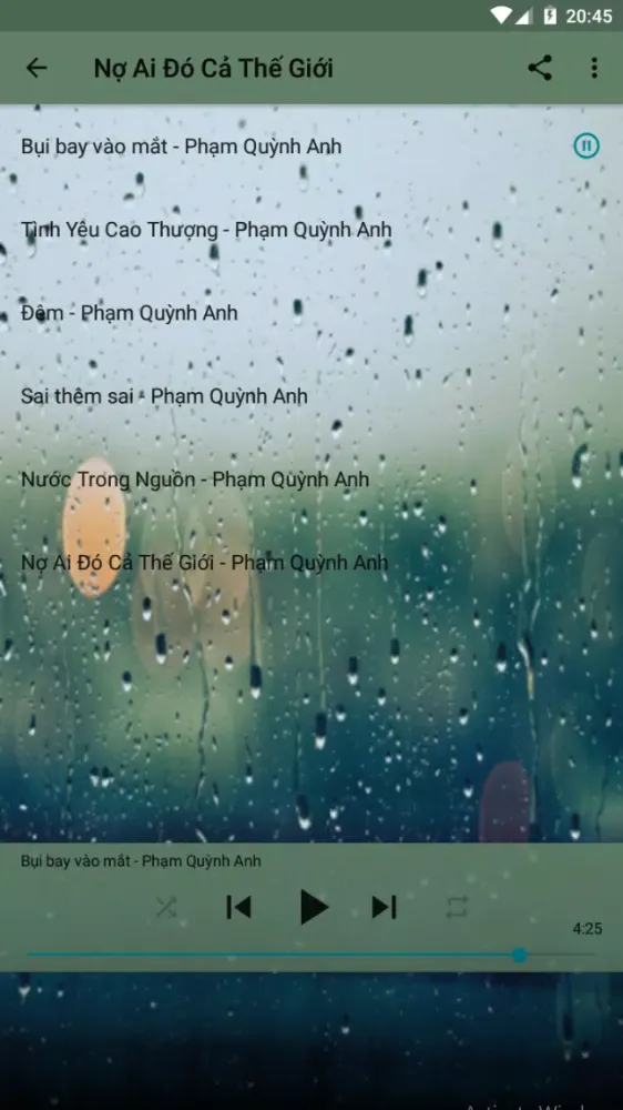 Tangkapan layar Phạm Quỳnh Anh Offline Music