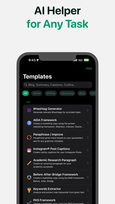 Tangkapan skrin AI Writing Assistant ProWrite