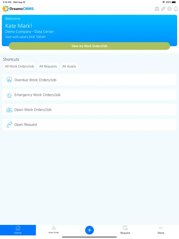 ภาพหน้าจอของ Dreamz CMMS iPad 