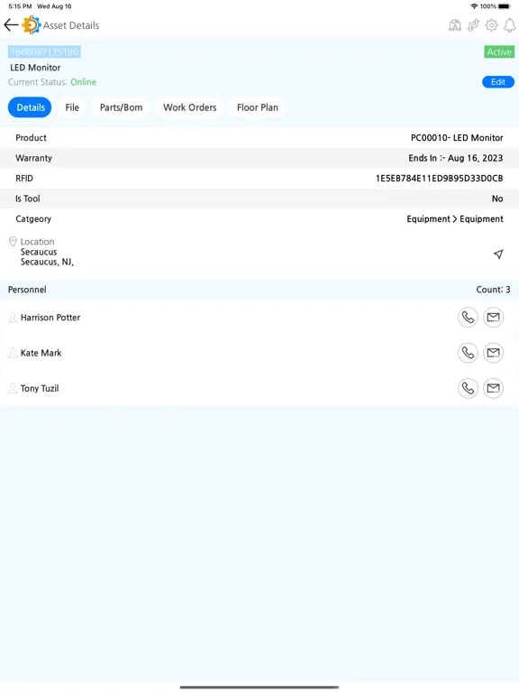 ภาพหน้าจอของ Dreamz CMMS iPad 