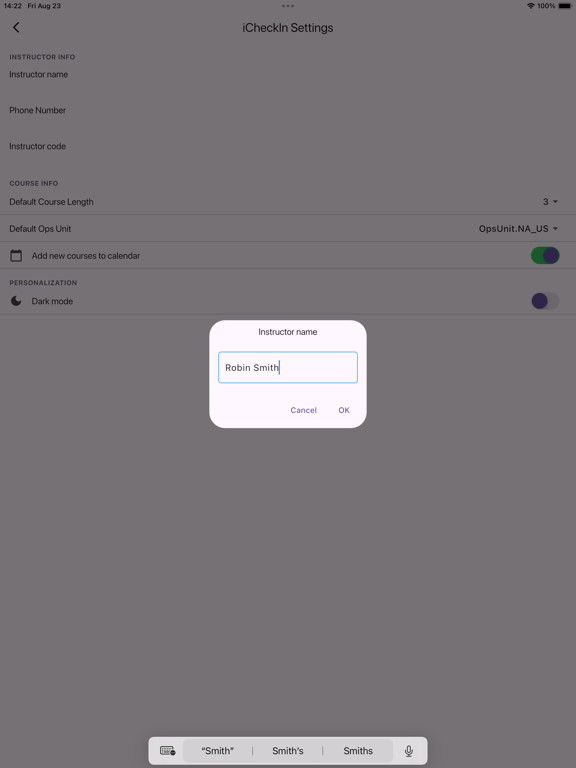 Capturas de pantalla de Learning Tree iCheckIn iPad 