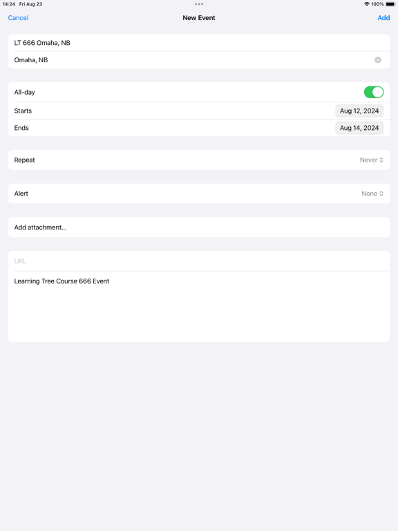 Capturas de pantalla de Learning Tree iCheckIn iPad 