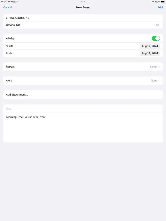 Screenshot di Learning Tree iCheckIn iPad 