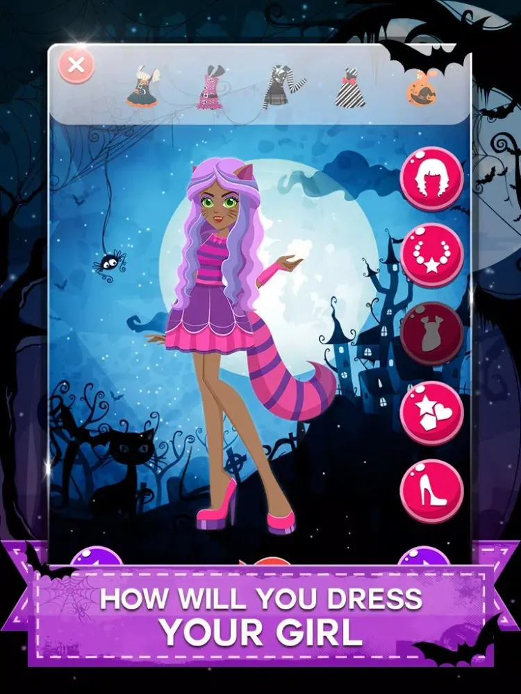 Tangkapan skrin " Descendants of Monster Girl " Dress-up - Ever after Halloween hight party salon game iPad 