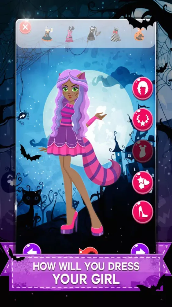 Tangkapan skrin " Descendants of Monster Girl " Dress-up - Ever after Halloween hight party salon game