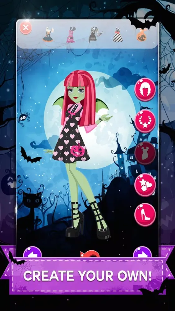 Tangkapan skrin " Descendants of Monster Girl " Dress-up - Ever after Halloween hight party salon game