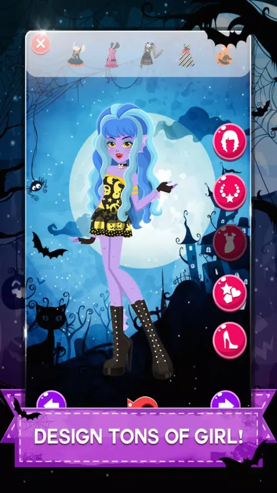 Tangkapan skrin " Descendants of Monster Girl " Dress-up - Ever after Halloween hight party salon game