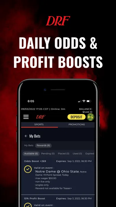 DRF Iowa Sportsbook スクリーンショット