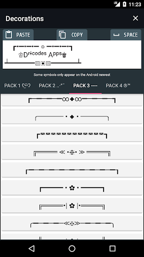 PRO Symbols Nicknames Letters Screenshots