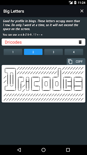 PRO Symbols Nicknames Letters Screenshots