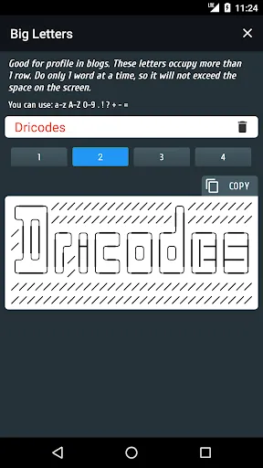 PRO Symbols Nicknames Letters Screenshots