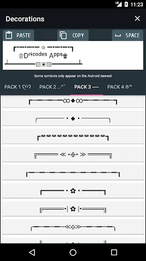 Cool text and symbols Screenshots