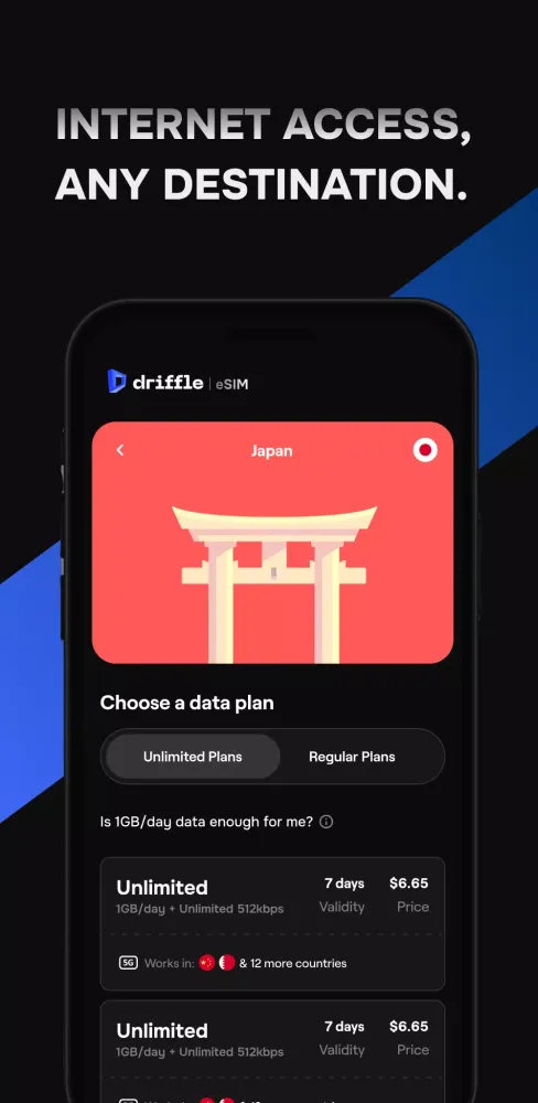 Скриншоты Driffle eSIM: Travel Data Plan