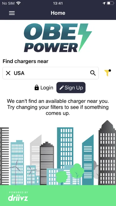 OBE Power EV Charging Screenshots