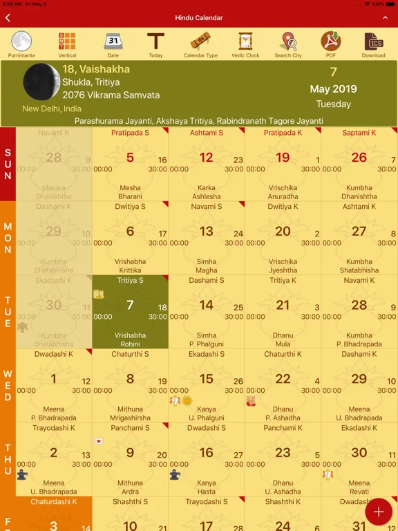 Hindu Calendar - Drik Panchang iPad  스크린샷