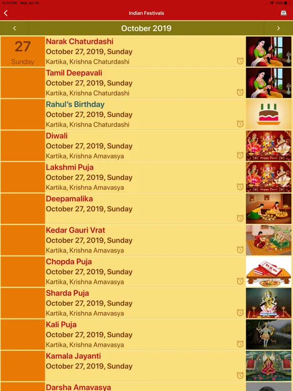 Hindu Calendar - Drik Panchang iPad  스크린샷