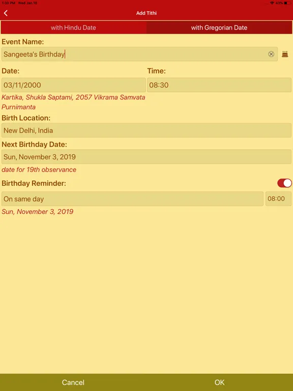 Hindu Calendar - Drik Panchang iPad  스크린샷