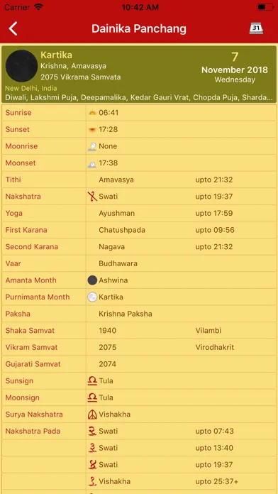 Hindu Calendar - Drik Panchang 스크린샷
