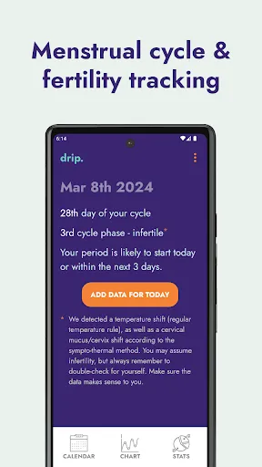 Tangkapan skrin drip period &fertility tracker