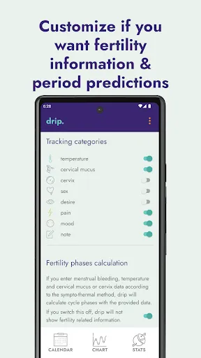 Tangkapan skrin drip period &fertility tracker